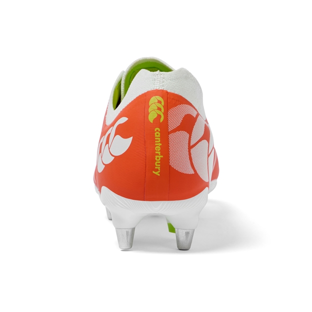 Canterbury Adults Phoenix 2.0 Pro Soft Ground Rugby Boots Orange - Back View