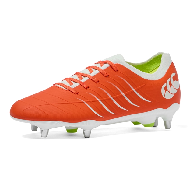 Canterbury Adults Phoenix 2.0 Pro Soft Ground Rugby Boots Orange - Front View