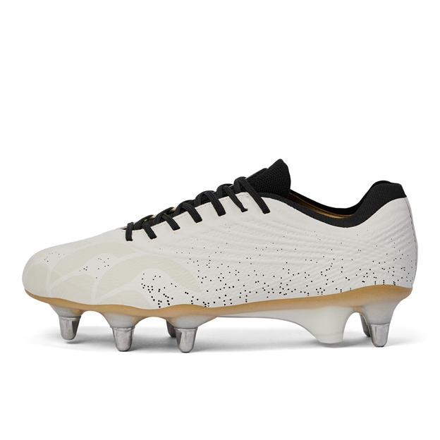 Canterbury Adults Stampede Elite Soft Ground Rubgy Boots White - Outstep