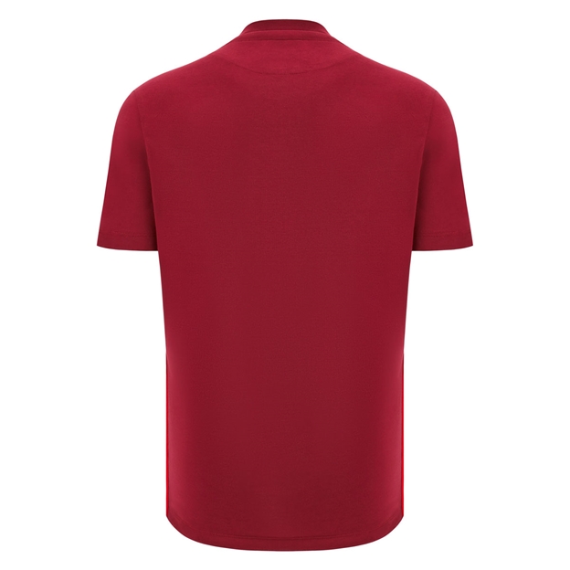 Wales Mens Travel Cotton T-Shirt 25/26 Dark Red - Back