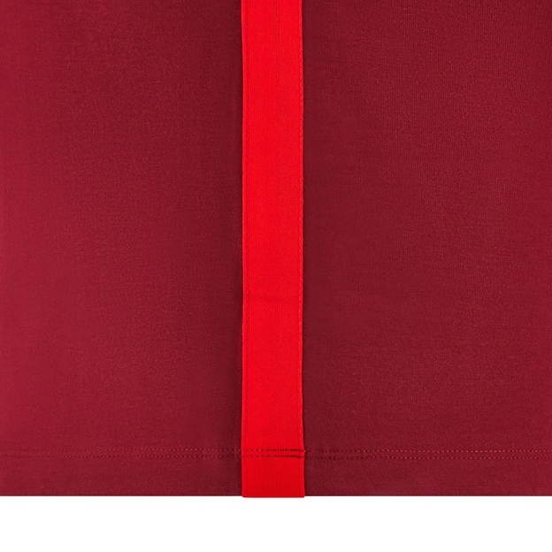 Wales Mens Travel Cotton T-Shirt 25/26 Dark Red - Hem