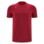 Wales Mens Travel Cotton T-Shirt 25/26 Dark Red - Front 