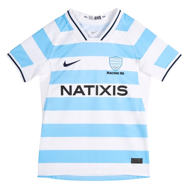 Racing 92 Kids Home Rugby Shirt 25/26 White - Flatlay