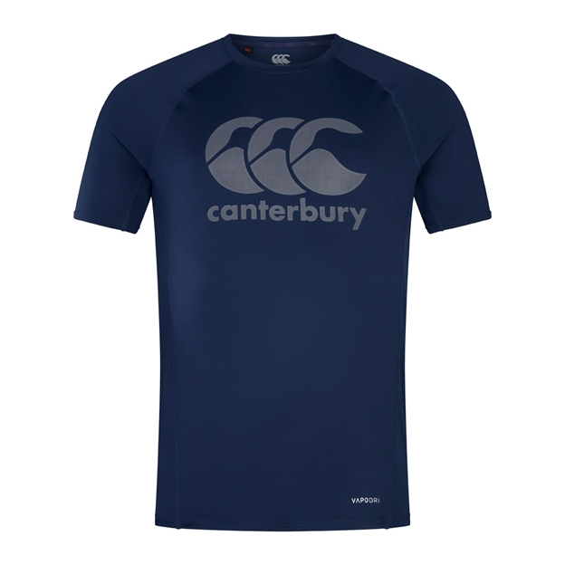 Canterbury Mens Logo Superlight T-Shirt Navy/White - Front View