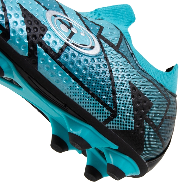 Optimum Kids Aztec Laceless Moulded Stud Rugby Boot Blue - Heel