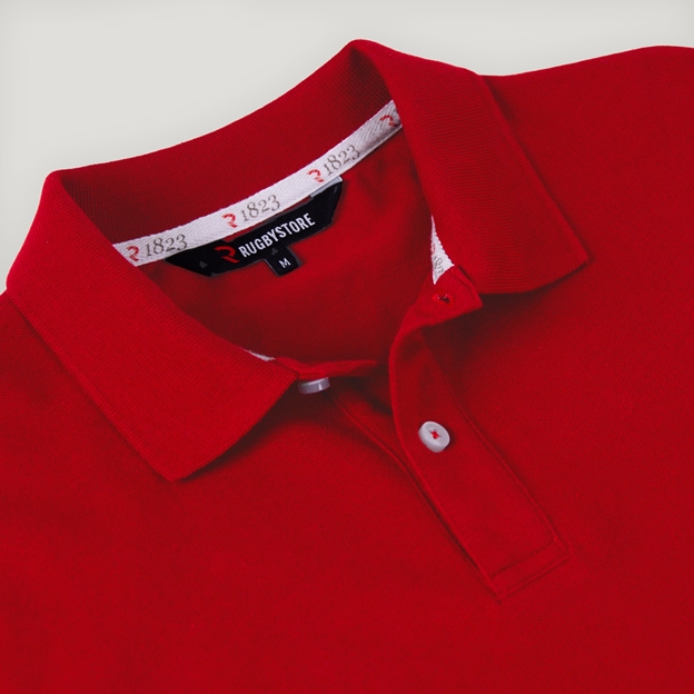 Spain 1929 Heritage Pure Cotton Polo Red - Collar View