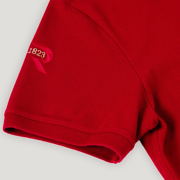 Spain 1929 Heritage Pure Cotton Polo Red - Sleeve Close-up
