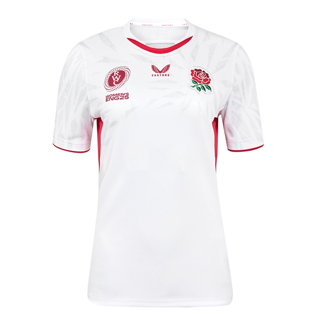 Red Roses Womens WRWC Home Rugby Shirt 2025 White - Front