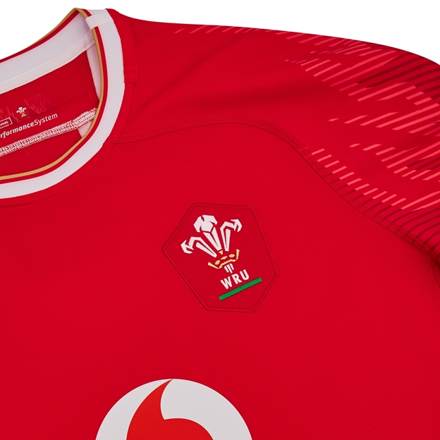 Wales Mens Home Rugby Shirt Slim Fit - Short Sleeve 2025 - WRU