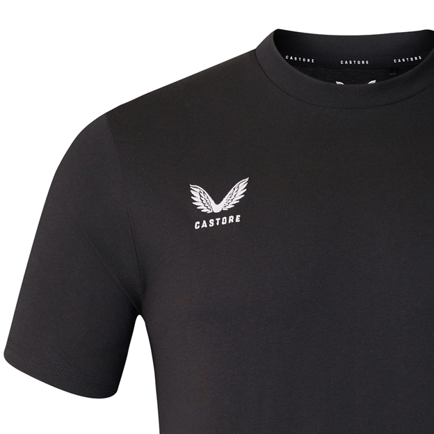 England Mens Off Pitch T-Shirt 26/27 Castore Black - Castore Logo Close-up