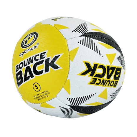 Optimum Bounce Rugby Ball Black and Yellow - Front