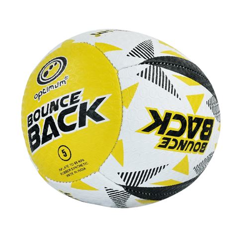 Optimum Bounce Rugby Ball Black and Yellow - Front Optimum Bounce Rugby Ball Black and Yellow - Front