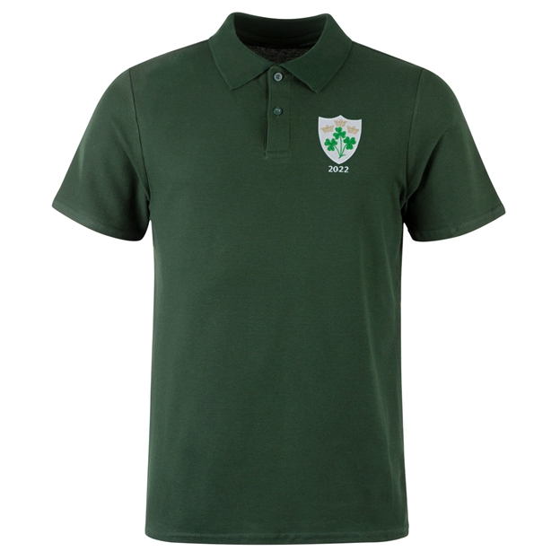 Ireland Mens Triple Crown Winners Polo Shirt Bottle Green 2022 - Front