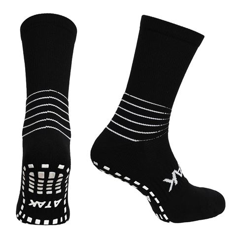 Atak Adults C Grip Mid Leg Socks Black - Front Atak Adults C Grip Mid Leg Socks Black - Front