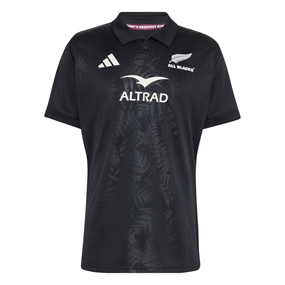 All Blacks Mens 'Greatest Rivalry' Home Rugby Shirt 26/27 All Black - Front View