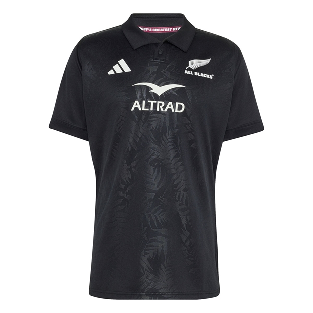 All Blacks Mens 'Greatest Rivalry' Home Rugby Shirt 26/27 All Black - Front View