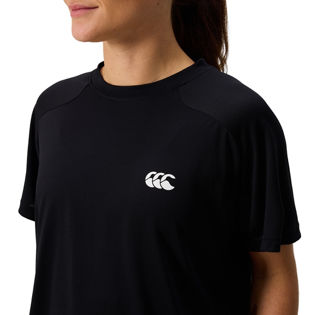 Canterbury Womens Tempo+ T-Shirt Black - Model Close-up