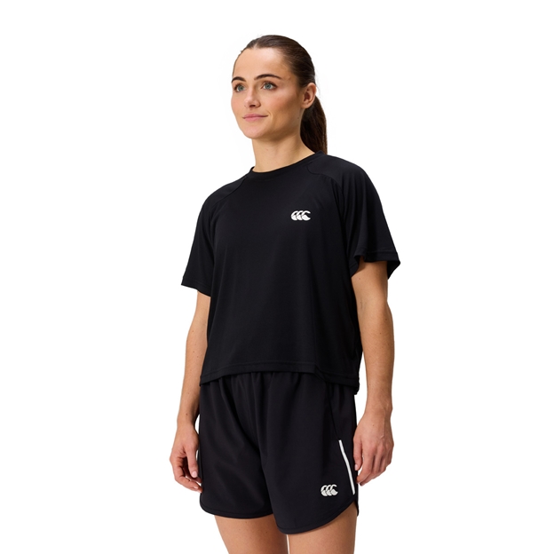 Canterbury Womens Tempo+ T-Shirt Black - Model Walking View