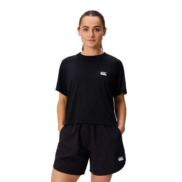 Canterbury Womens Tempo+ T-Shirt Black - Model Front View