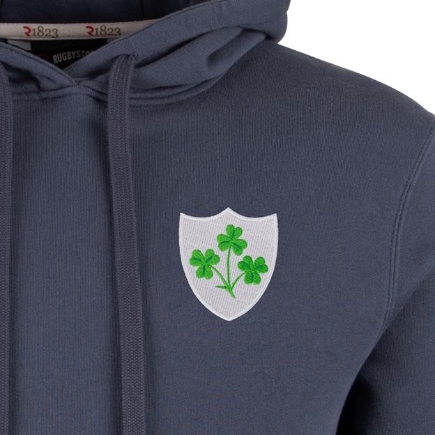 R1823 Ireland Legends of 2026 Hoodie Petrol Blue - Crest Close-up