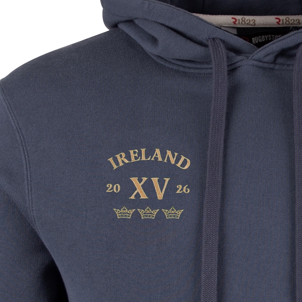 R1823 Ireland Legends of 2026 Hoodie Petrol Blue - Legends Embroidery Close-up