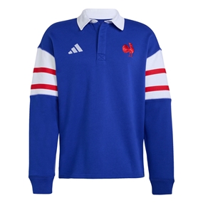 France Mens Heritage Rugby Shirt Lucid Blue - Front View