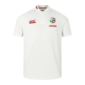 British and Irish Lions Mens Polo Shirt Cream - Front