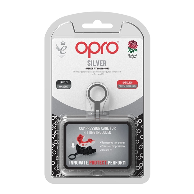 Opro Silver Mouthguard - England Rugby Union