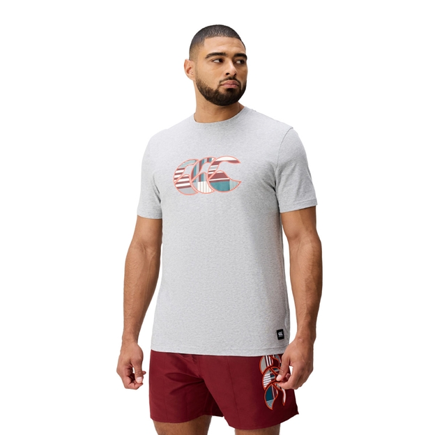 Canterbury Mens Uglies Logo T-Shirt Classic Marl/Multi - Model Front View