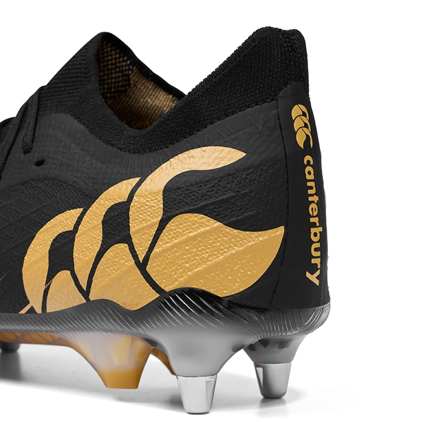 Canterbury Adults Speed Falcon Elite Soft Ground Rugby Boots Black - Heel