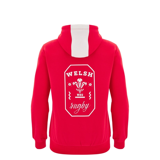 Wales Junior Fanline Hoodie 25/26 Red - Back