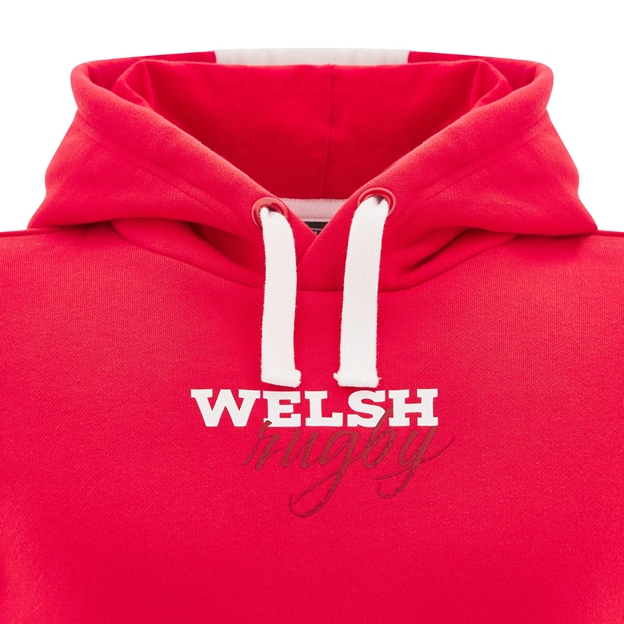 Wales Junior Fanline Hoodie 25/26 Red - Hood Close-up