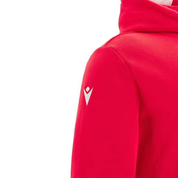 Wales Junior Fanline Hoodie 25/26 Red - Macron Logo