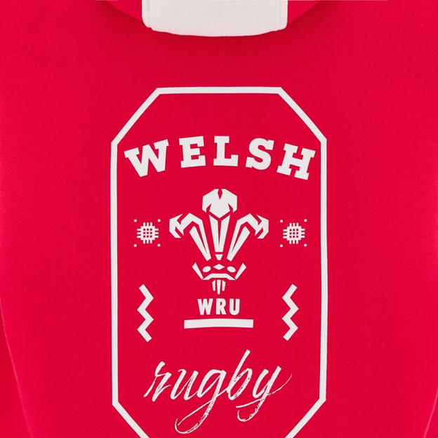 Wales Junior Fanline Hoodie 25/26 Red - Graphic