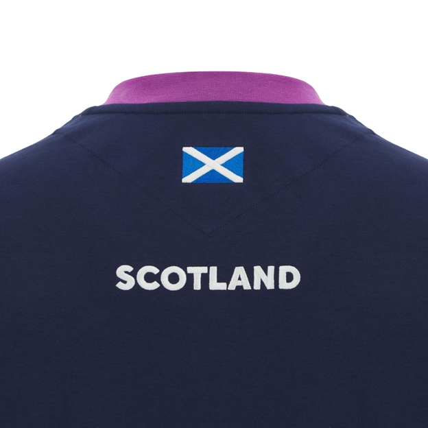 Scotland Junior Athleisure Cotton T-Shirt 25/26 Navy - Scotland Flag