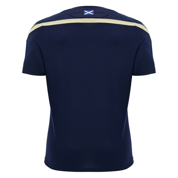Scotland Mens Training Shirt 26/27 Short Sleeve Navy and Sand - Back View