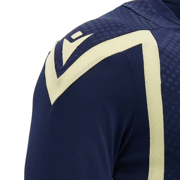 Scotland Mens Training Shirt 26/27 Short Sleeve Navy and Sand - Sleeve Close-up