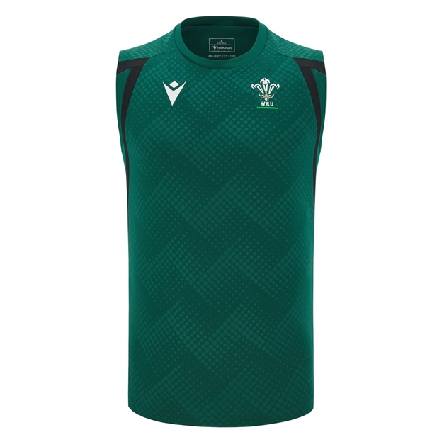 Wales Mens Training Vest 26/27 Green - Front View