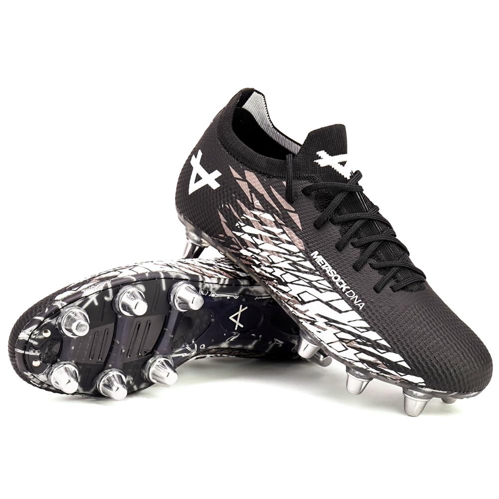 Oxen Adults Metasock 8 Stud Soft Ground Rugby Boots-Black | Rugbystore