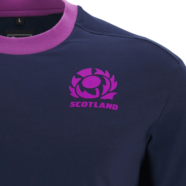 Scotland Mens Athleisure Cotton T-Shirt 25/26 Navy - Scotland Rugby Thistle