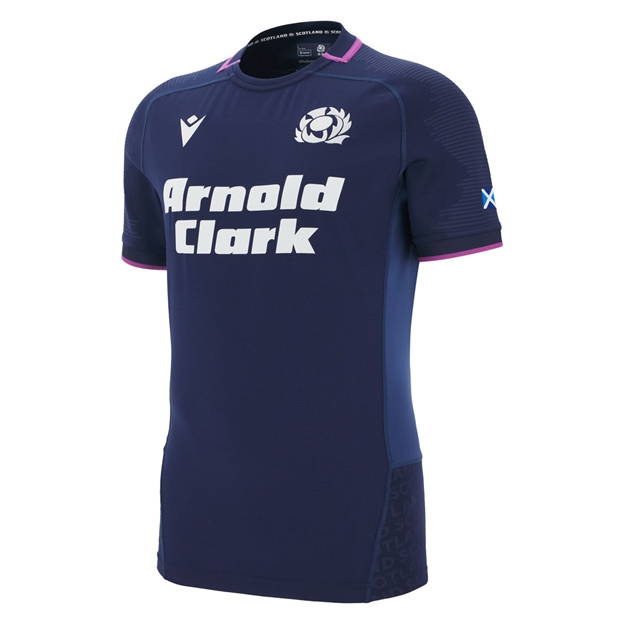 Scotland Mens Home Rugby Shirt Slim Fit 25/26 Navy - Front