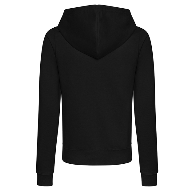 St Ronans Silver Band Womens Full Zip Hoodie Black - Back View
