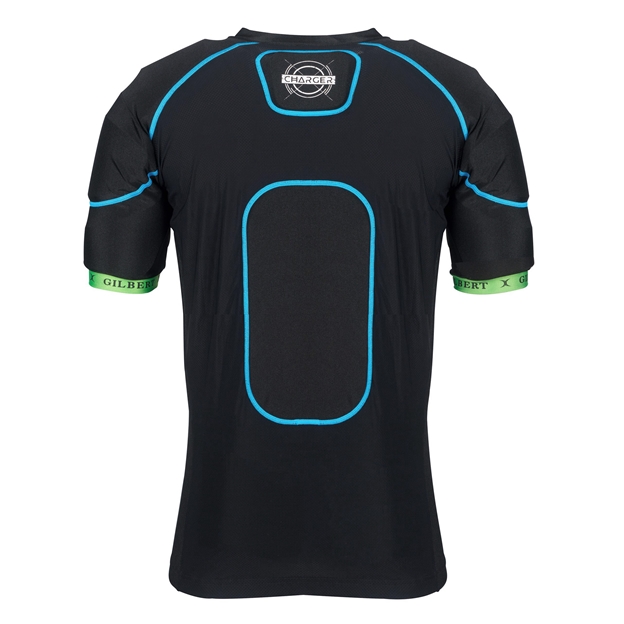 Gilbert Adults Charger X1.1 Shoulder Pads Black - Back