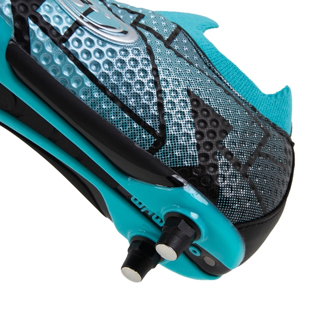 Optimum Kids Aztec Laceless 6 Stud Rugby Boot Blue - Heel