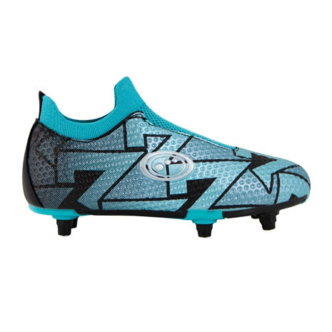 Optimum Kids Aztec Laceless 6 Stud Rugby Boot Blue - Outstep