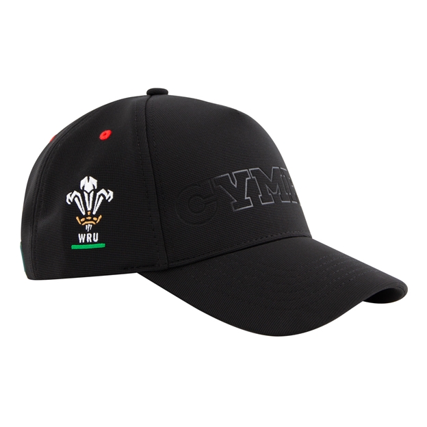 Wales Adults Baseball Cap 26/27 Black - Side View