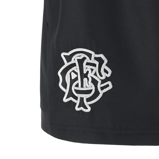 Barbarians Kids Home Rugby Shorts 25/26 Black - Embroidered Logo Close-up