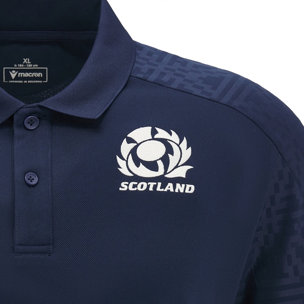 Scotland Mens Travel Polo T-Shirt - 2025 - Badge