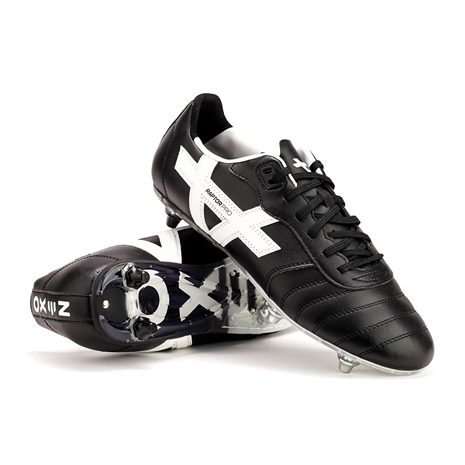 Oxen Kids Raptor Pro 6 Stud Soft Ground Rugby Boots Black - Front