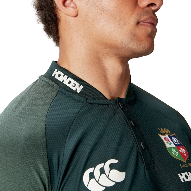 British and Irish Lions Mens Polo Green - Model Collar